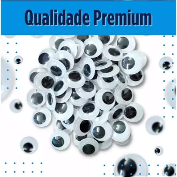 Olho Móvel P/Artesanato Biscuit e Pelucia TAM:4mm/6mm/8mm/10mm/15mm-100 unidades