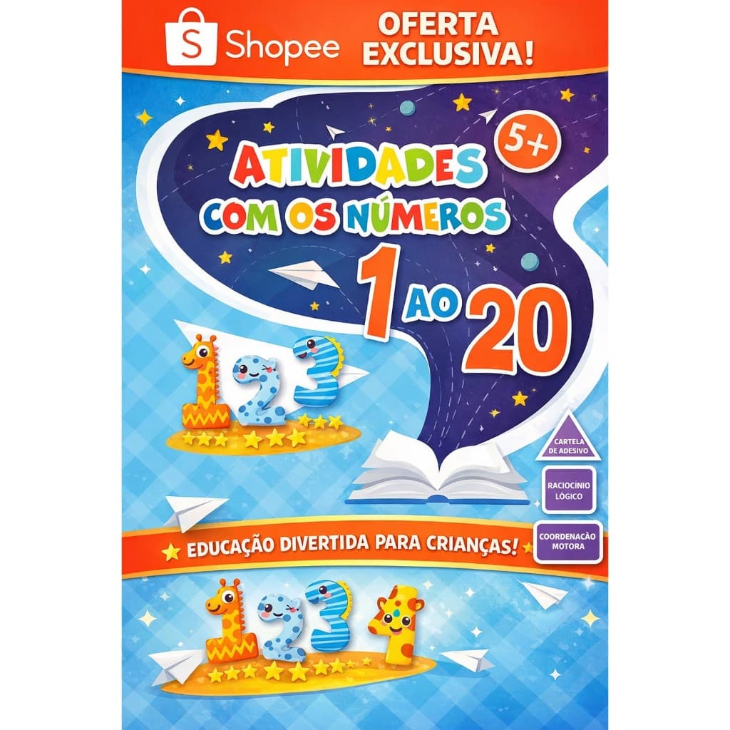 Caderno Atividades Educativas Infantil Desenvolvimento Cognitivo 32 Folhas Colorido