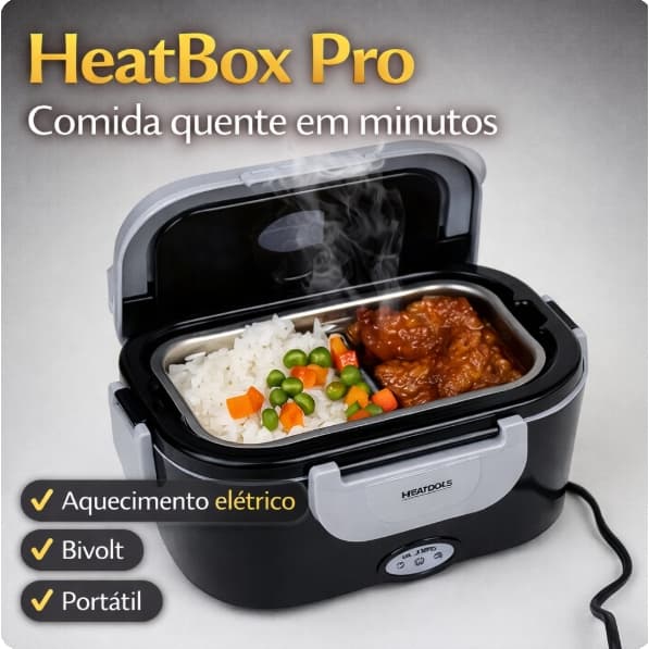 Marmiteira Elétrica Bivolt HeatBox Pro Portátil Aquecedor de Marmita Comida Quente