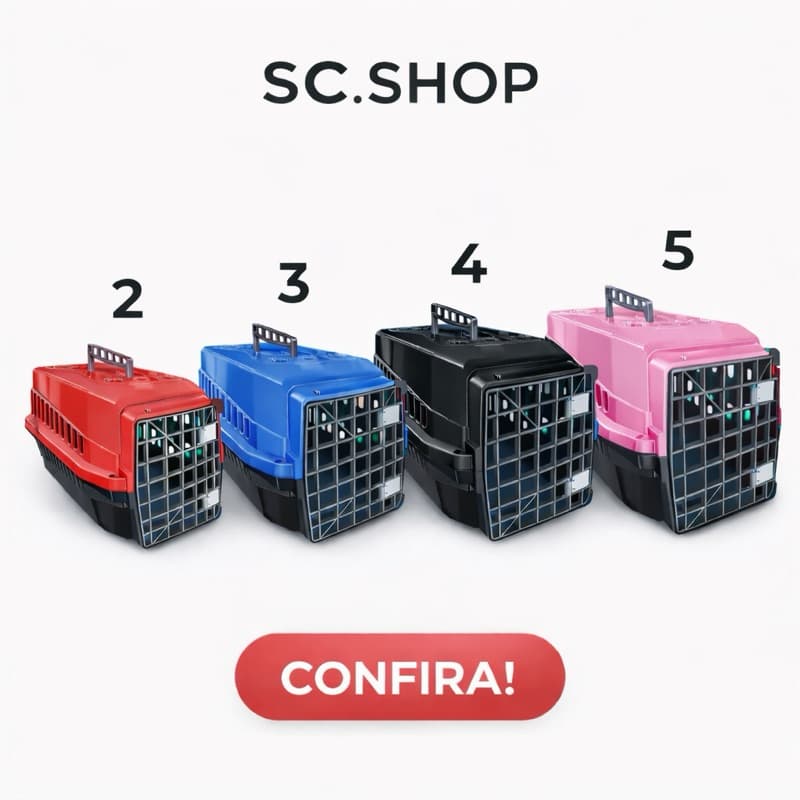 Caixa Transporte Pet Cachorro e Gato Nº 2 3 4 5 Porta com Trava Resistente