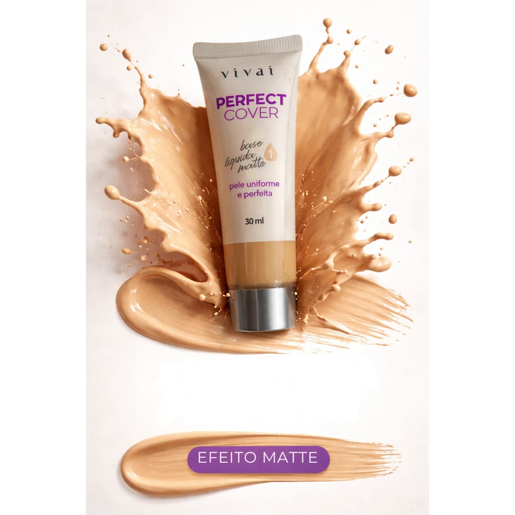 Base Líquida Matte Vivai Perfect Cover 30ml Alta Cobertura