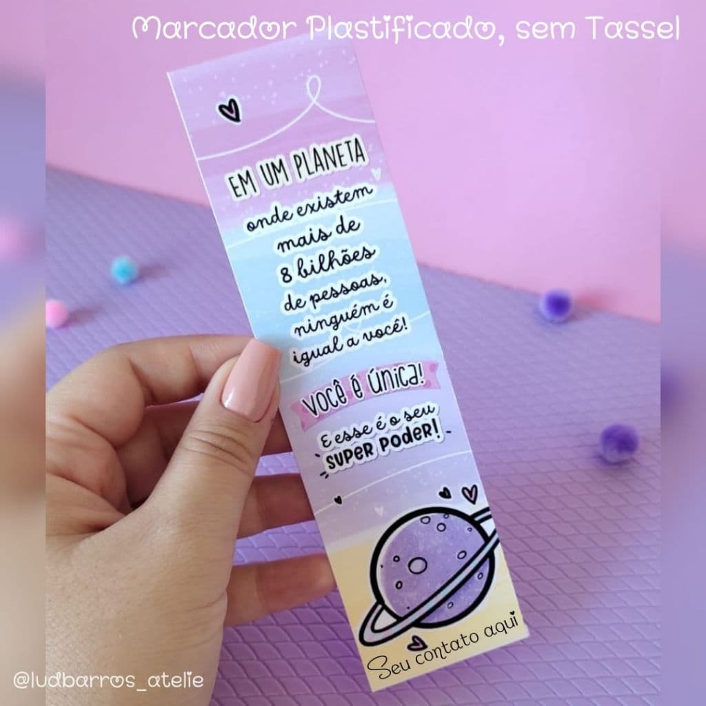 05 unidades de Marcador de Páginas personalizado / Marcador plastificado para Brinde em lojas e eventos / Lembrancinha