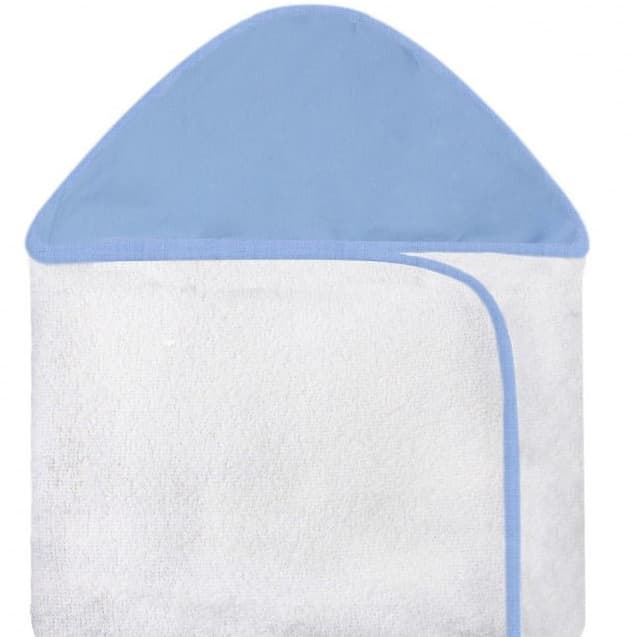 Toalha Com Capuz Azul Forrada Com Tecido Toalha Fralda 100% Algodão
