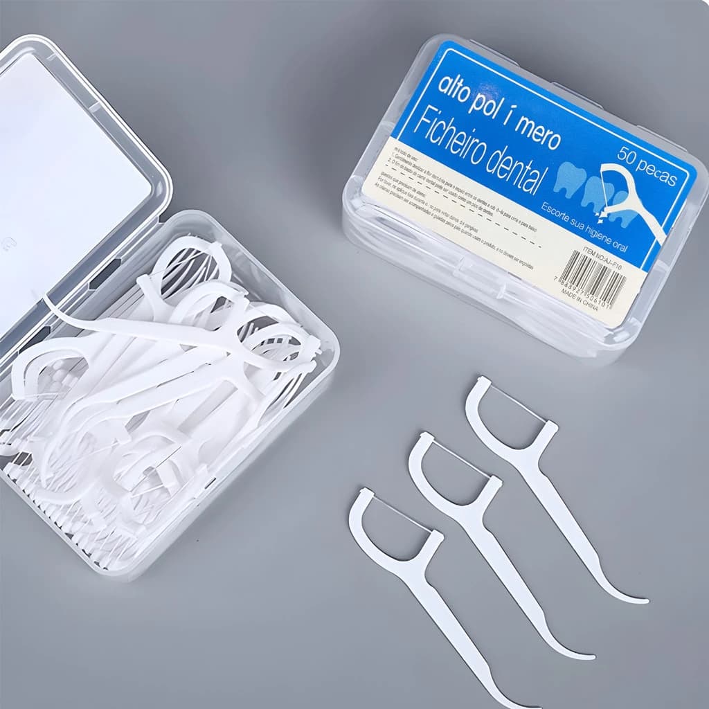 Toon Kit 50/100/150/200/300 unidades Fio Dental Ultra Fino Arqueado Higiênico e Seguro para Higiene Bucal e Uso Diário e