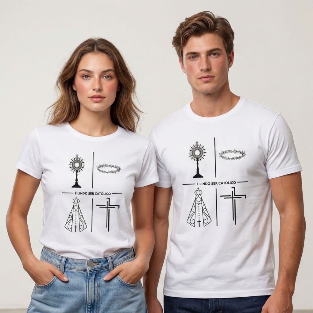 Camiseta Cristã Religiosa Como É Lindo Ser Católico