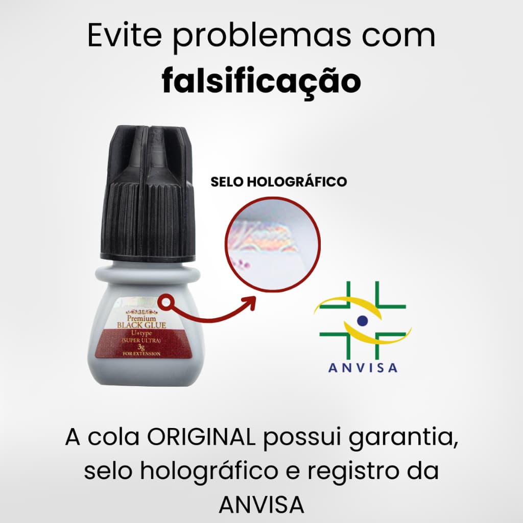 Cola Para Extensão de Cílios Elite Super Ultra 3ml Secagem Rápida Alta Retenção