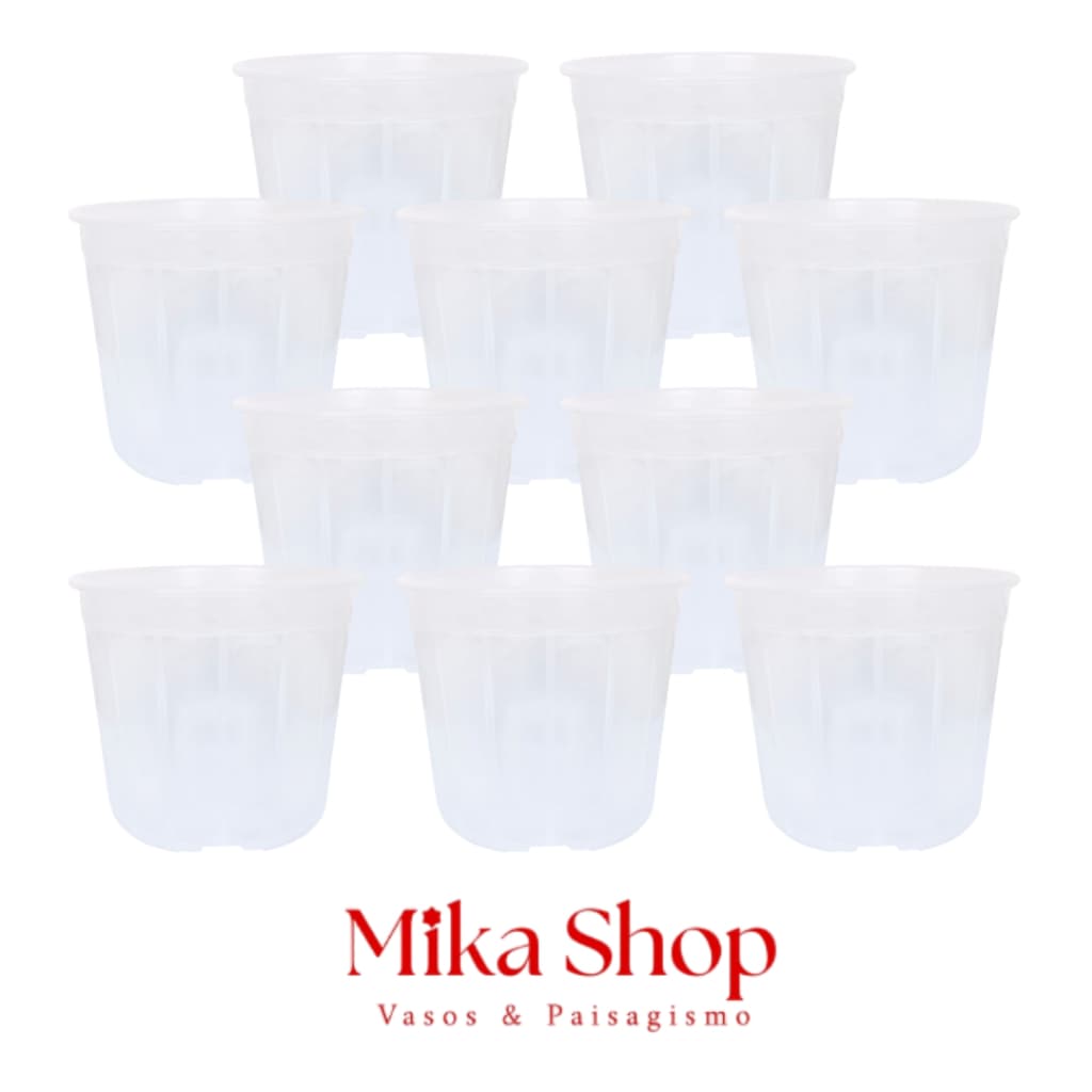 Kit 10 Vasos Plastico Reforçado Pote Tamanho 15 Transparente de 1 Litro Para Plantas Suculentas Arte