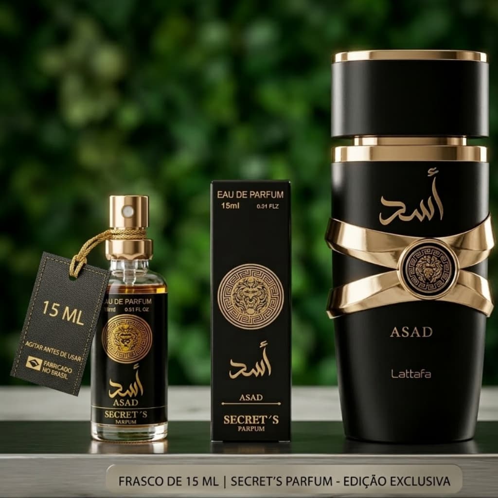 Mini Perfume de Bolso Masculino Assad 15ml Eau de Parfum Marcante Elegante Para Presente Premium