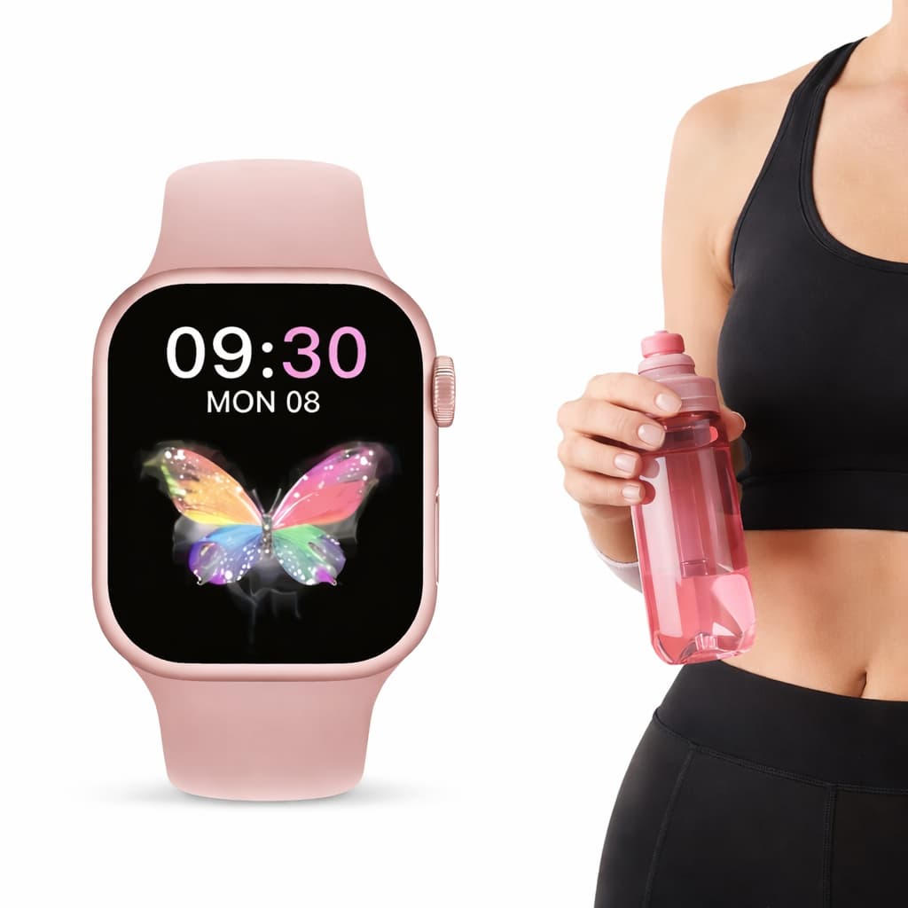 Smartwatch HW68 Mini Série 8 41mm Faz Chamadas Android iOS 2 Pulseiras Nfe Envio Imediato e Lacrado