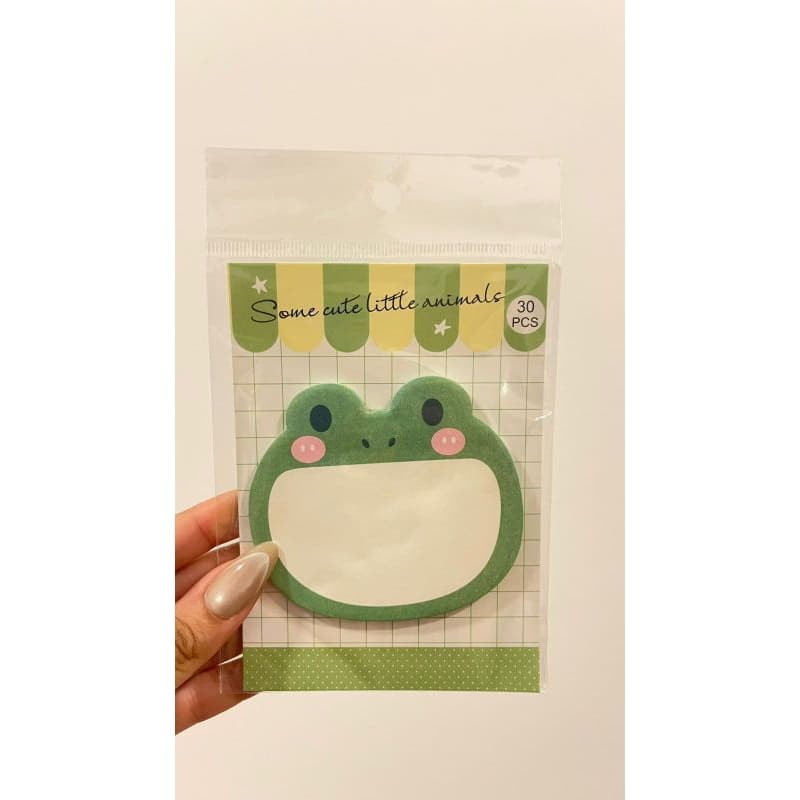 Bloco de Notas Adesivas Sapinho Kawaii - Sticky Notes 30 Folhas Papelaria Fofa