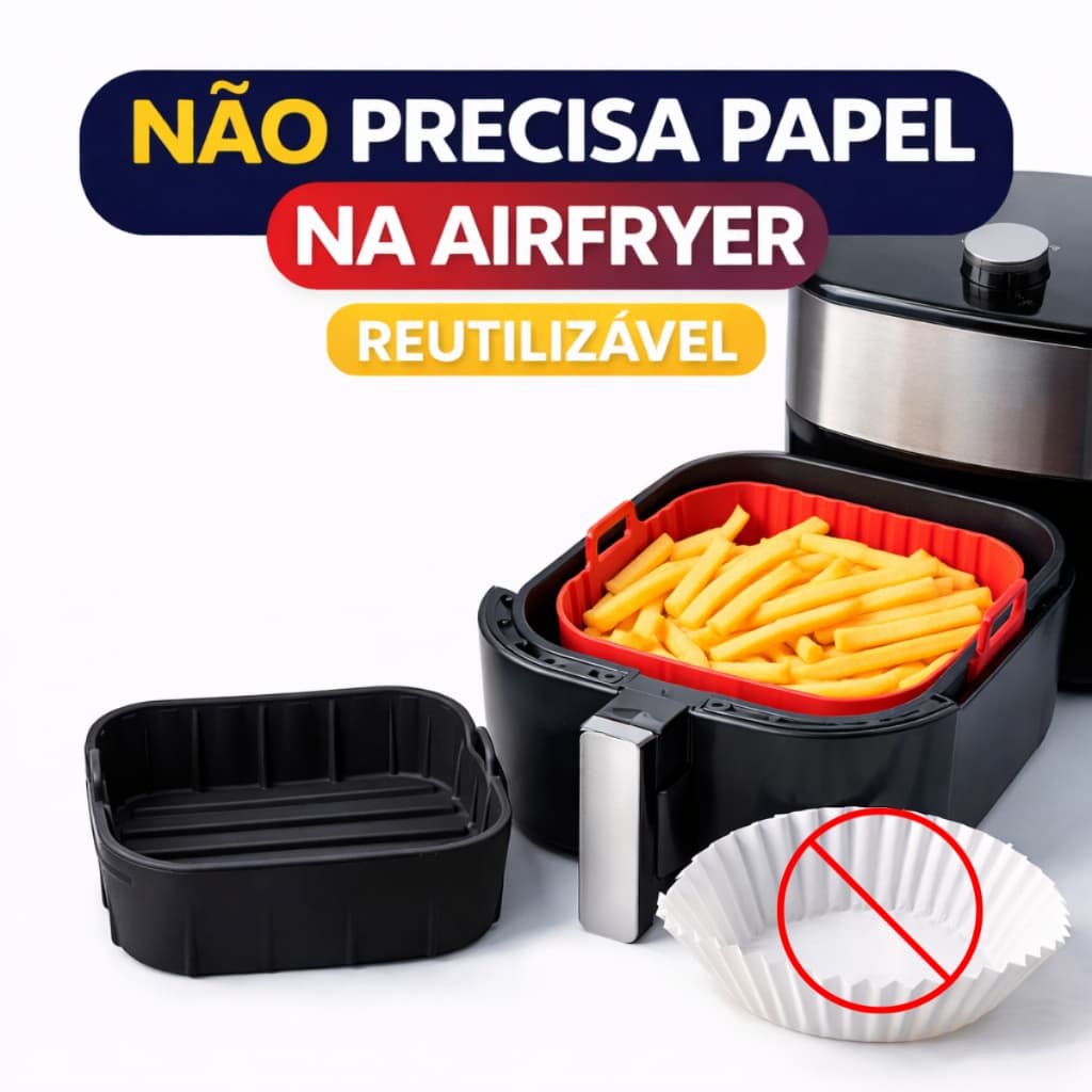 Kit 2 Formas Silicone Airfryer 2,5L a 3,5L Antiaderente Reutilizável Alta Durabilidade Firme