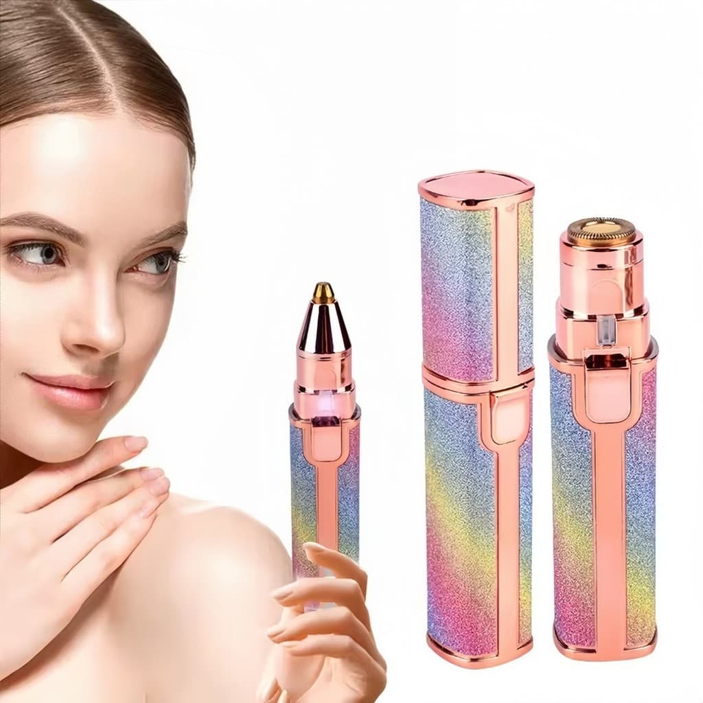 Batom Depilador Recarregável Portátil Depilador Indolor Tira Pelos Faciais Nariz Buço 2 em 1