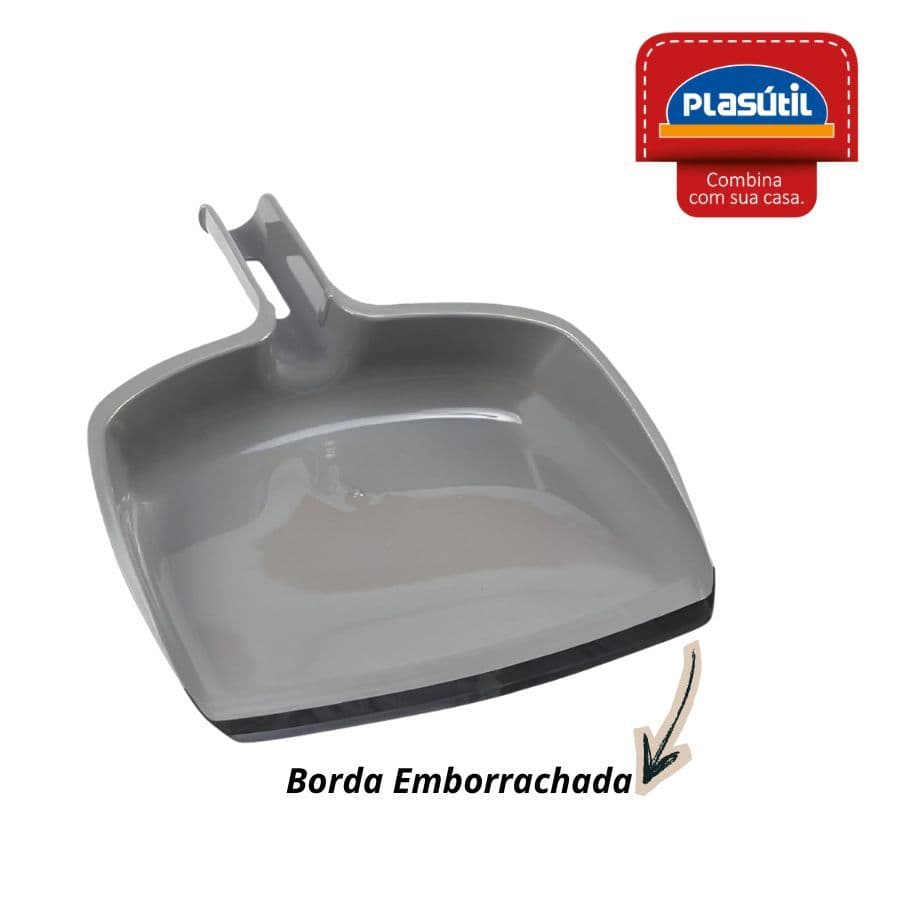 Pá de Lixo Com Bordas Emborrachada Plasutil