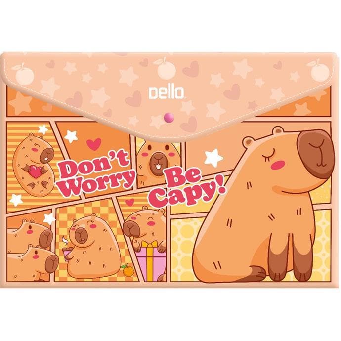 Pasta Envelope Capivara A4 Be Capy com Botão - Dello