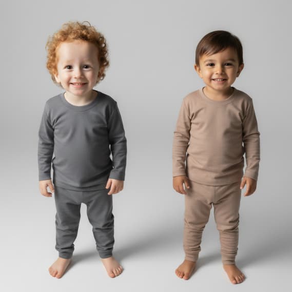 Kit 2 Conjuntos Térmicos Infantis Blusa e Calça Segunda Pele Peluciada 1 a 8 anos