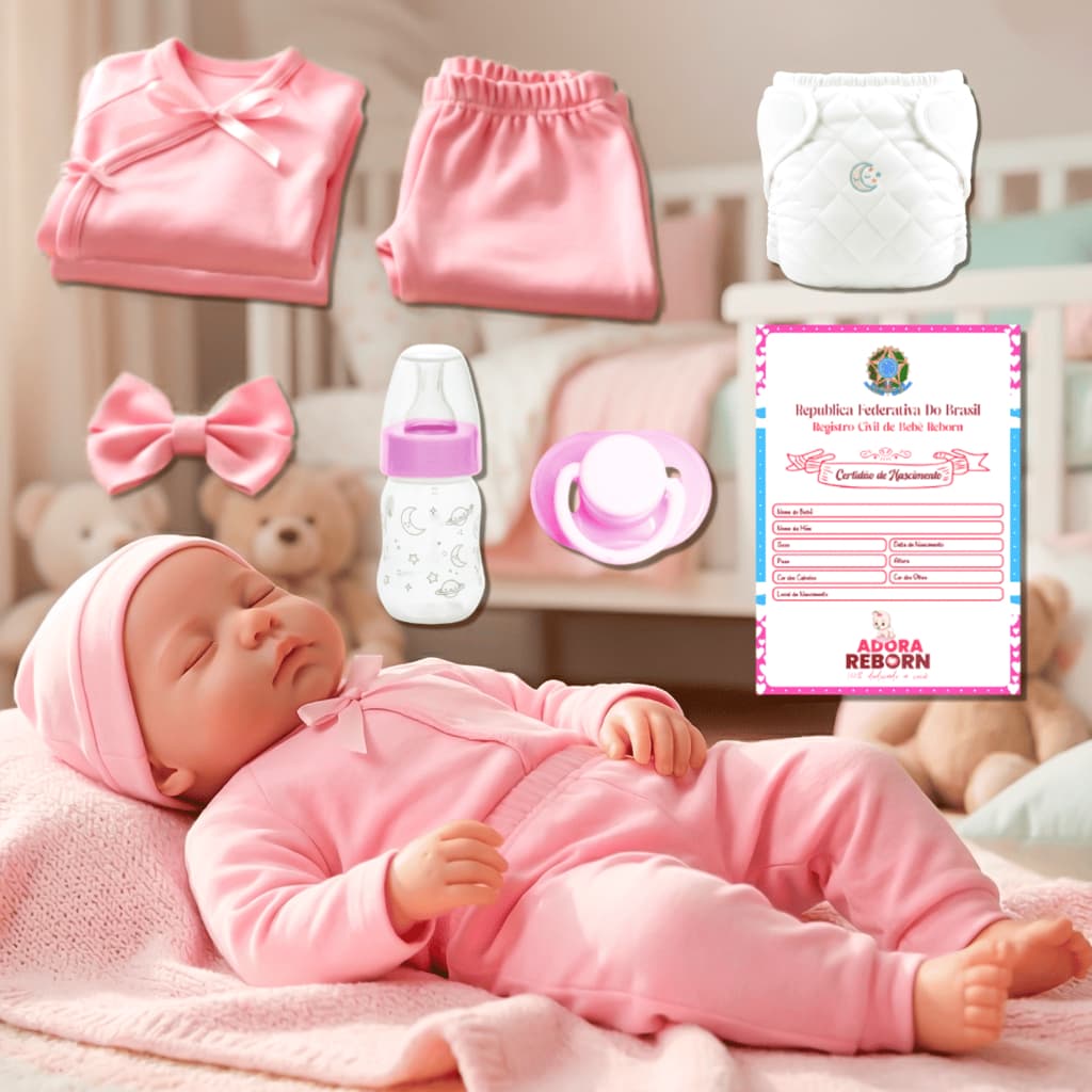 Bebê Boneca Reborn Livia Siliconada Realista Pode dar Banho Em Promoção