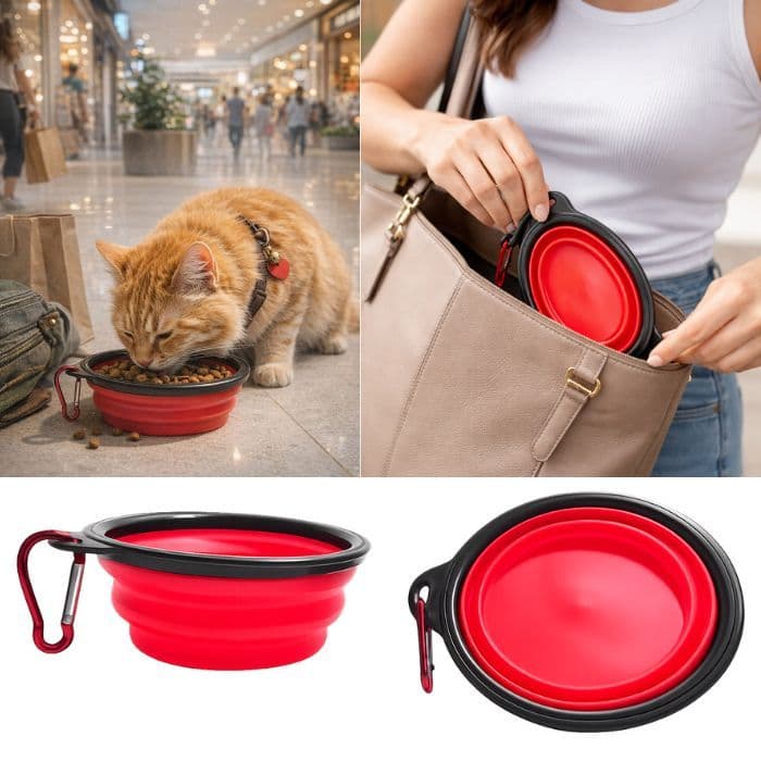 Bebedouro retrátil pet cães e gato 1 unidade ou kit com refil cata coco