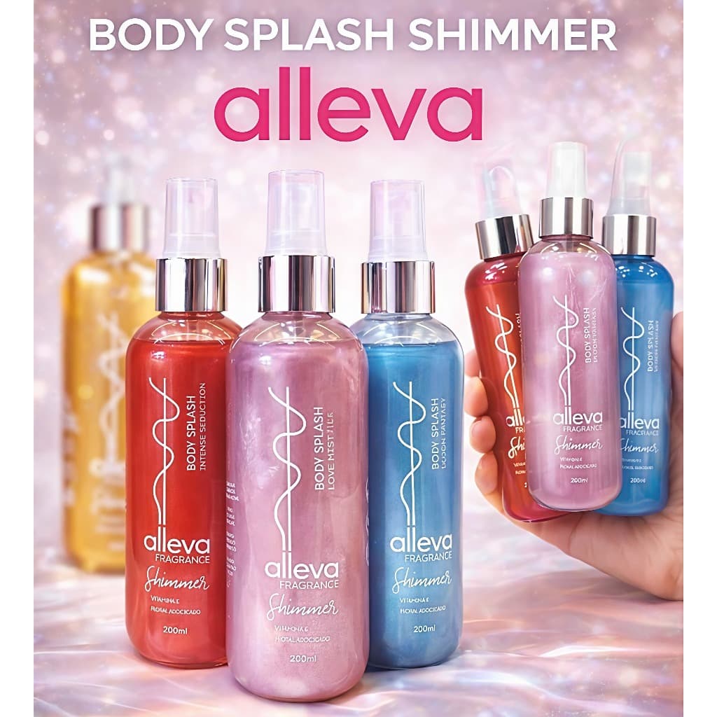 Body Splash Shimmer Alleva –  200ml - Perfume e Brilho na Medida Certa