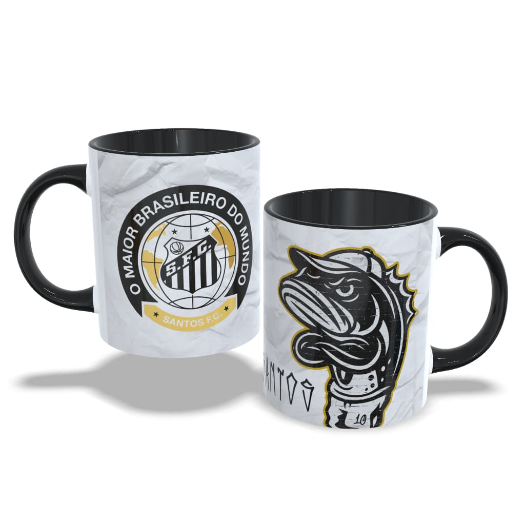 Caneca Santos Futebol Clube 325ml – Presente para Torcedor Santista | Porcelana Peixão