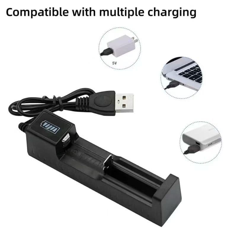 Carregador USB para Baterias 18650/14500/16340 Recarregável Lehmox LEY-2032
