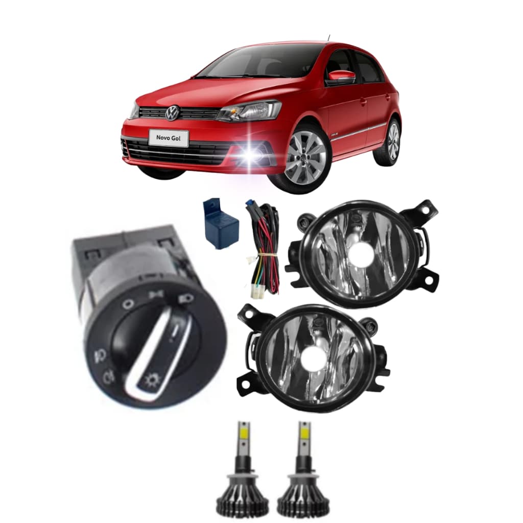 Kit Farol Milha Nevoeiro Gol Voyage G7 2016 2017 2018 Com KIT FAROL MILHA DO GOL  VOYAGE G7  2016 2017 2018  01- PAR DE