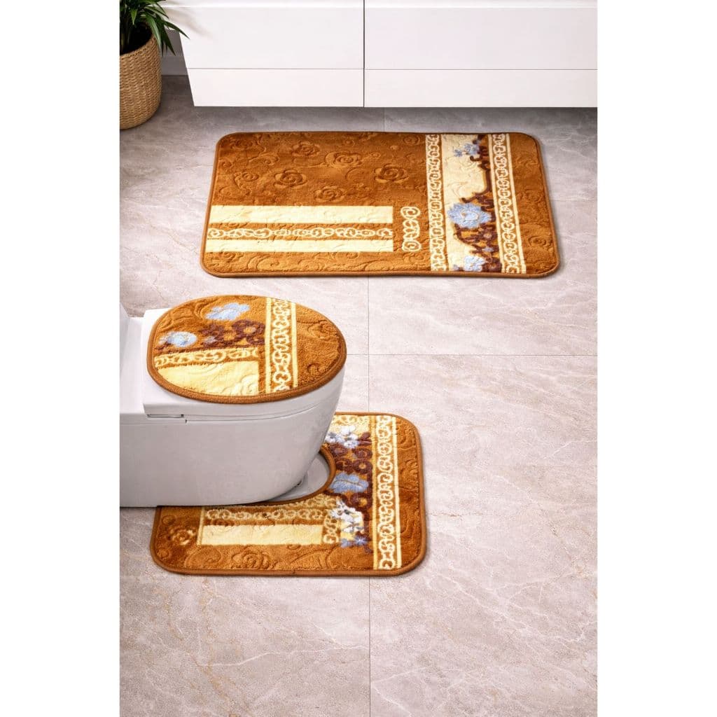 Kit Jogo Tapete Banheiro 3 Peças Antiderrapante Indiano!!