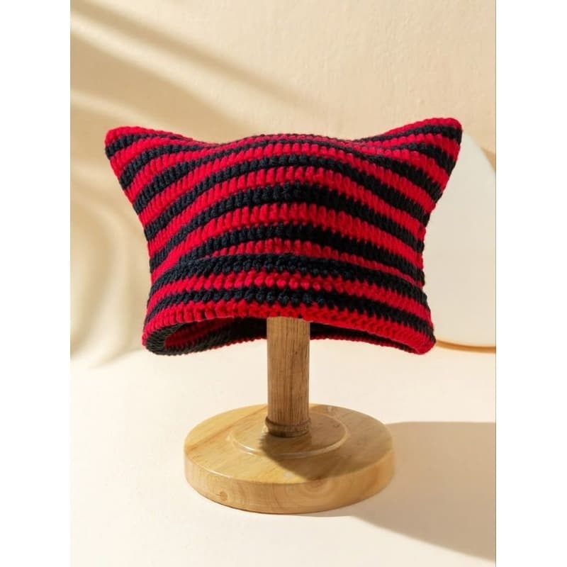 Gorro de Gatinho - Kitty Hat - Gorro de Crochê modelo gatinho Gorro de Lã