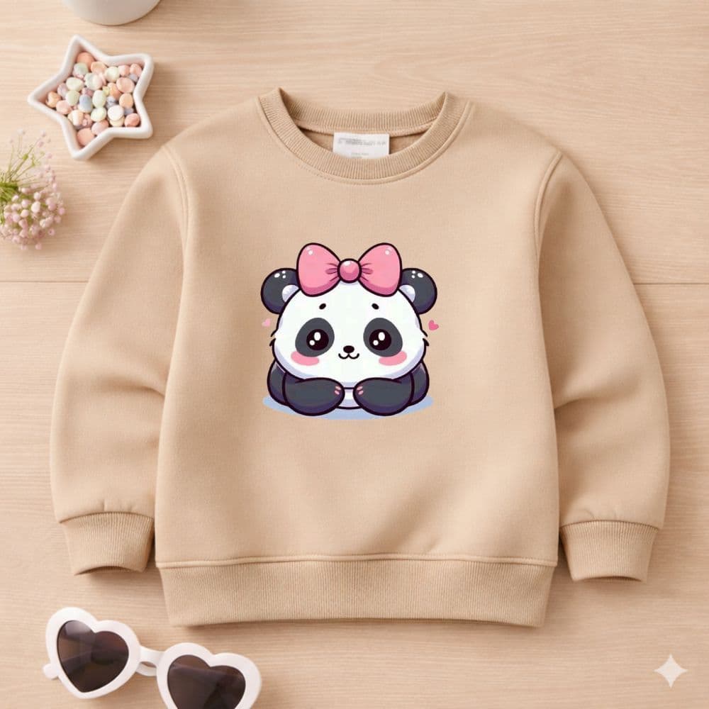 Moletom juvenil e infantil meninas panda blusa de frio gola careca premium