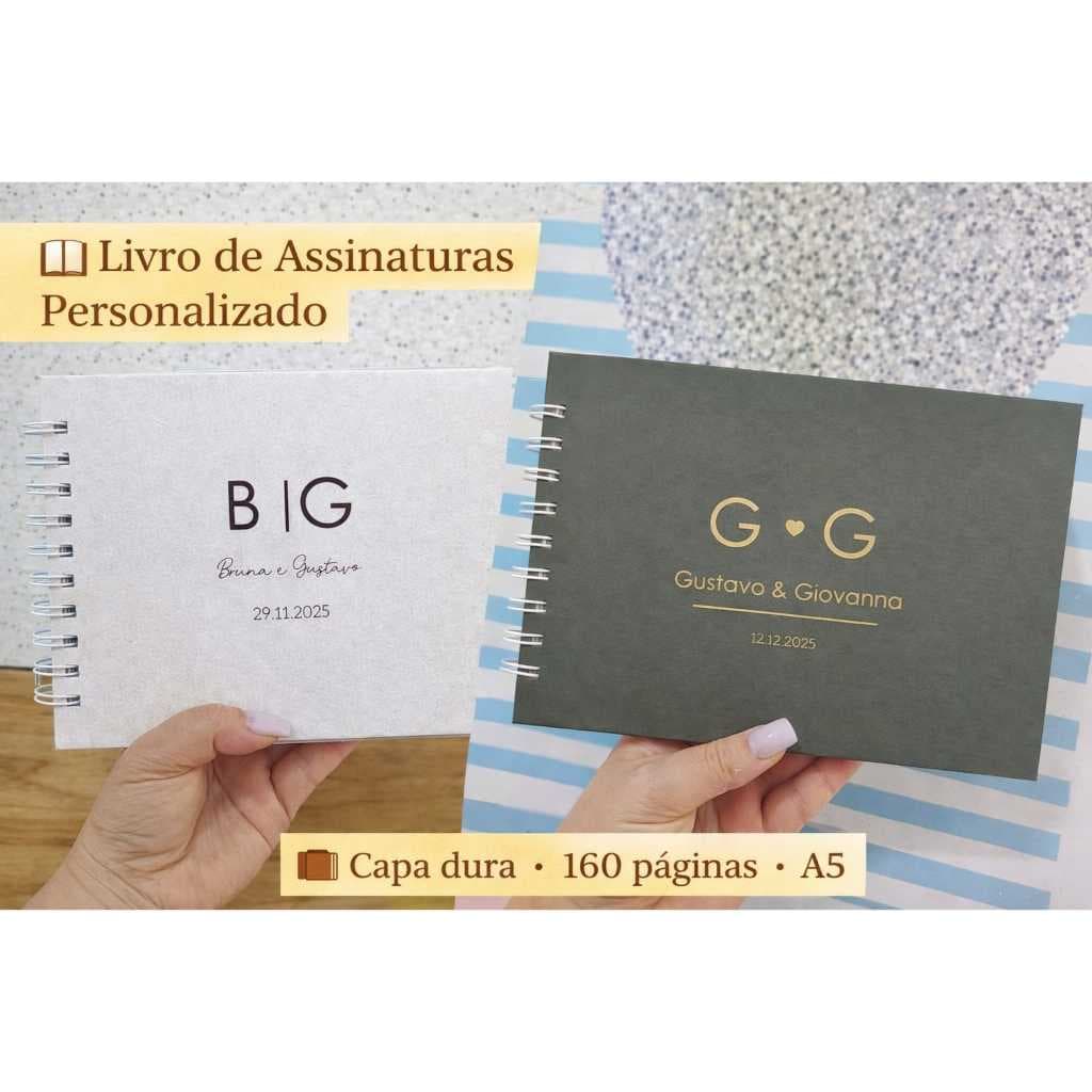 LIVRO DE ASSINATURAS CASAMENTO A5 CAPA DURA - ÁLBUM DE MEMÓRIAS