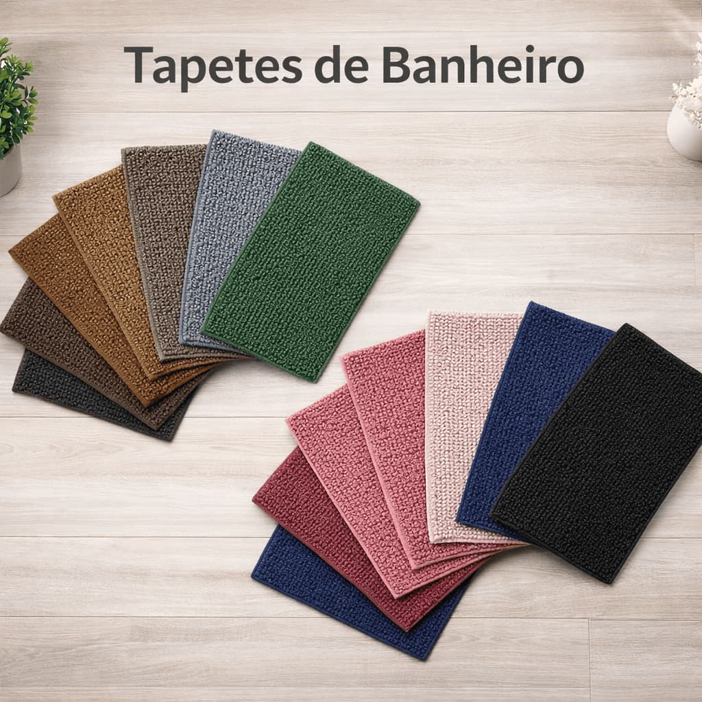 Tapete Banheiro Bolinha 60x40cm - Lavável, Resistente, Não Deslisa e Absorve Muita Água