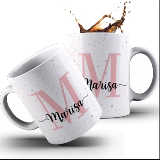 Caneca Letra e Nome Personalizada Várias Cores Alta Qualidade Capacidade 325 ml Resistente
