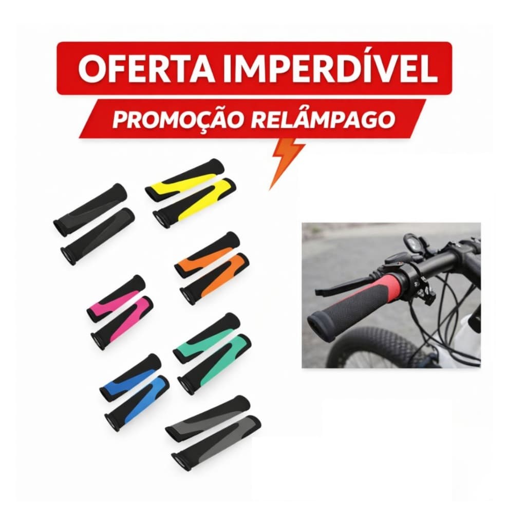 Manopla de Bicicleta Punho Luva Empunhadura Macia Borracha Confortavel Não Escorrega 20 24 26 29 Par