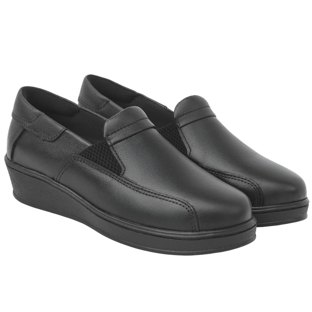 Sapato Feminino Slip On em Couro Legítimo Preto – Conforto, Leveza e Elegância para o Dia a Dia
