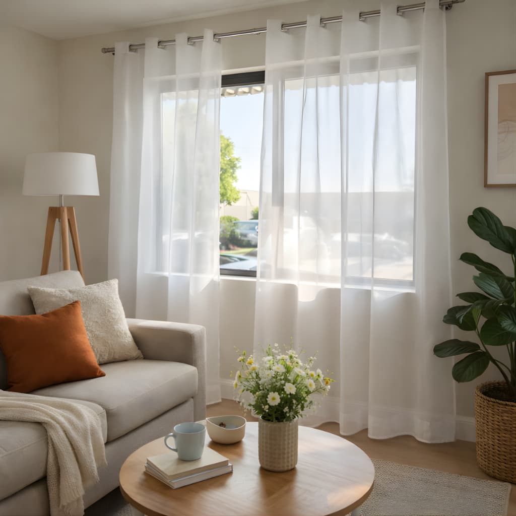 Cortina De Voil Sala Quarto Tecido Alto Padrão voil Branca 2,80 X 2,30 Metros