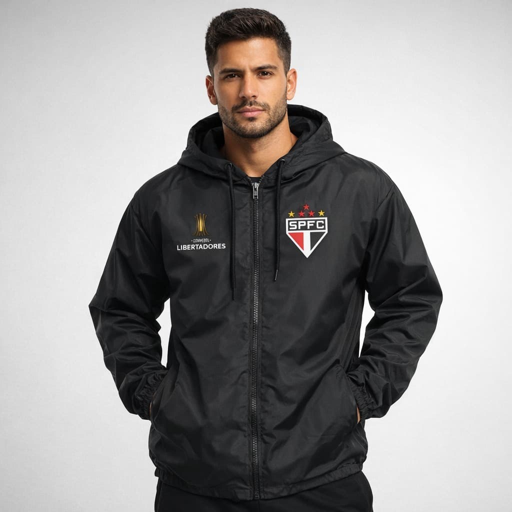 Jaqueta Corta Vento Times Brasileirão Estilo Tricolor e Paixão pelo Futebol Unissex ESTAMPADA