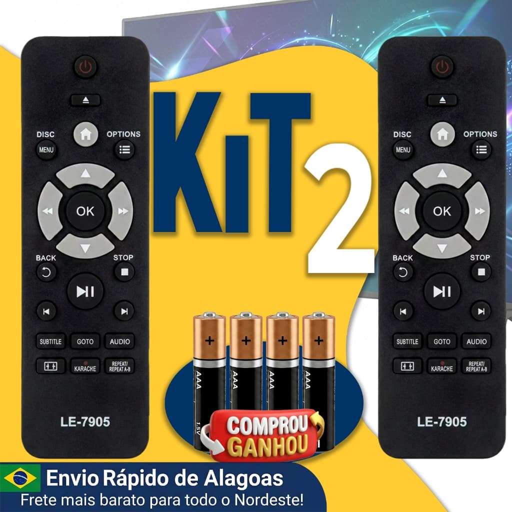 Controle Remoto Compatível DVD Philips Karaoke DVP3820K DVP2850X