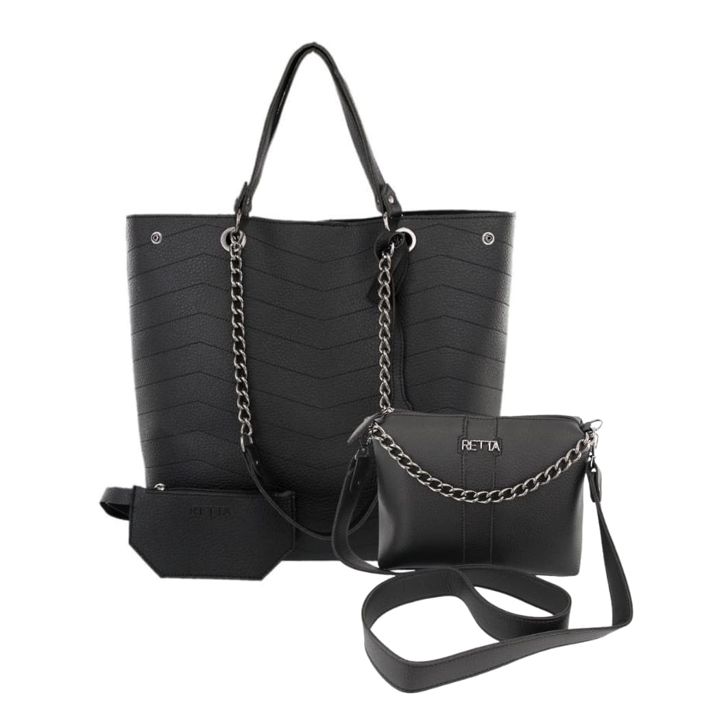 Kit Bolsa Feminina Grande Espaçosa + Bolsa Transversal Pequena Retta Oficial Bolsa Feminina Versátil
