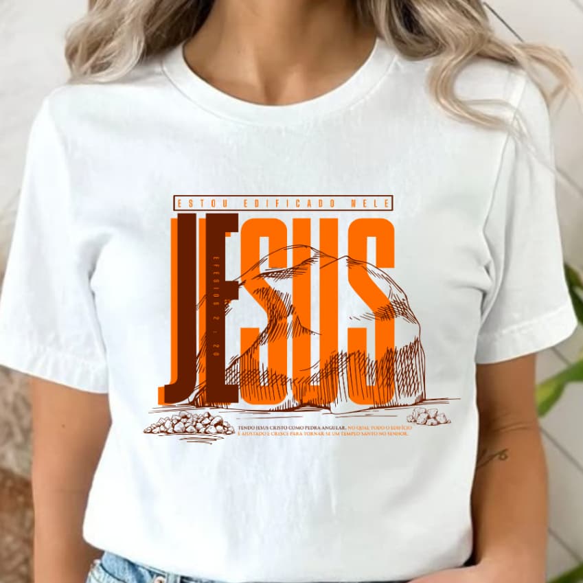 Camiseta Feminina Cristã Moda Gospel Camisa Evangélica Estilosa Jesus