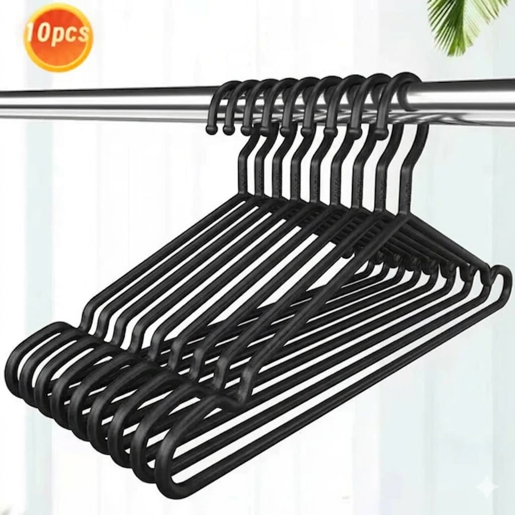 Cabides Roupas Aço Preto Fosco Resistente Duravel kit 5/10/20/40