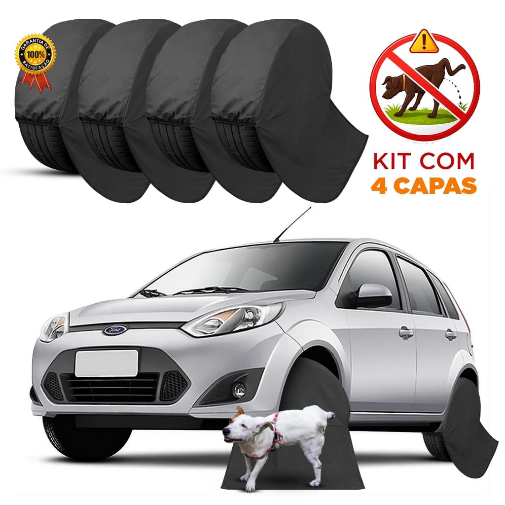 Kit Com 4 Capas Protetoras Para Pneus Contra Xixi De Cachorro Protege Pneu