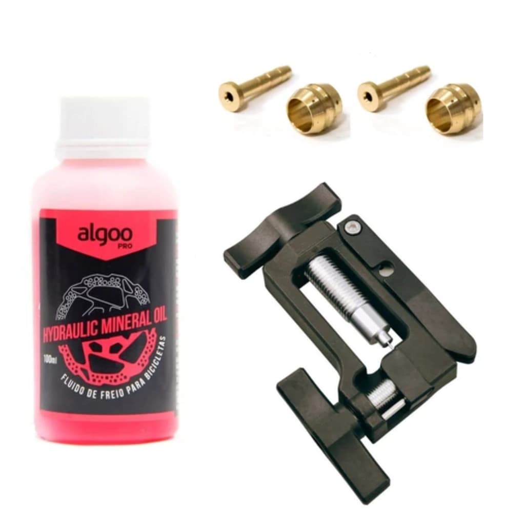 Kit Ferramenta Freio Bike Conector Oliva Pino Óleo 100ml