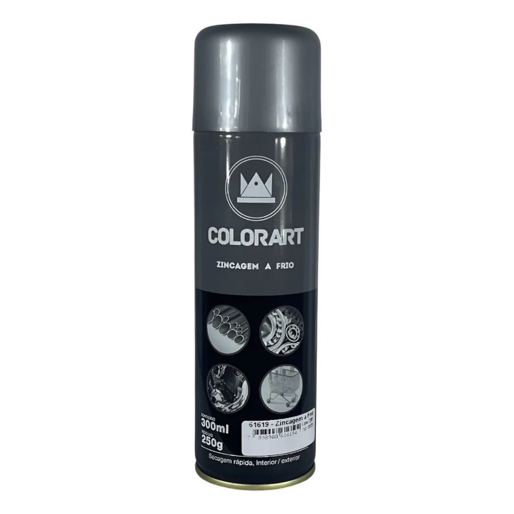 Zincagem A Frio Anti Ferrugem Spray Colorart 300ml Corrosão Cinza