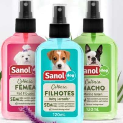 Pet Perfume Colônia Pet Sanol Cachorro + Brinquedo Filhote Femea Macho Dog - Petshop