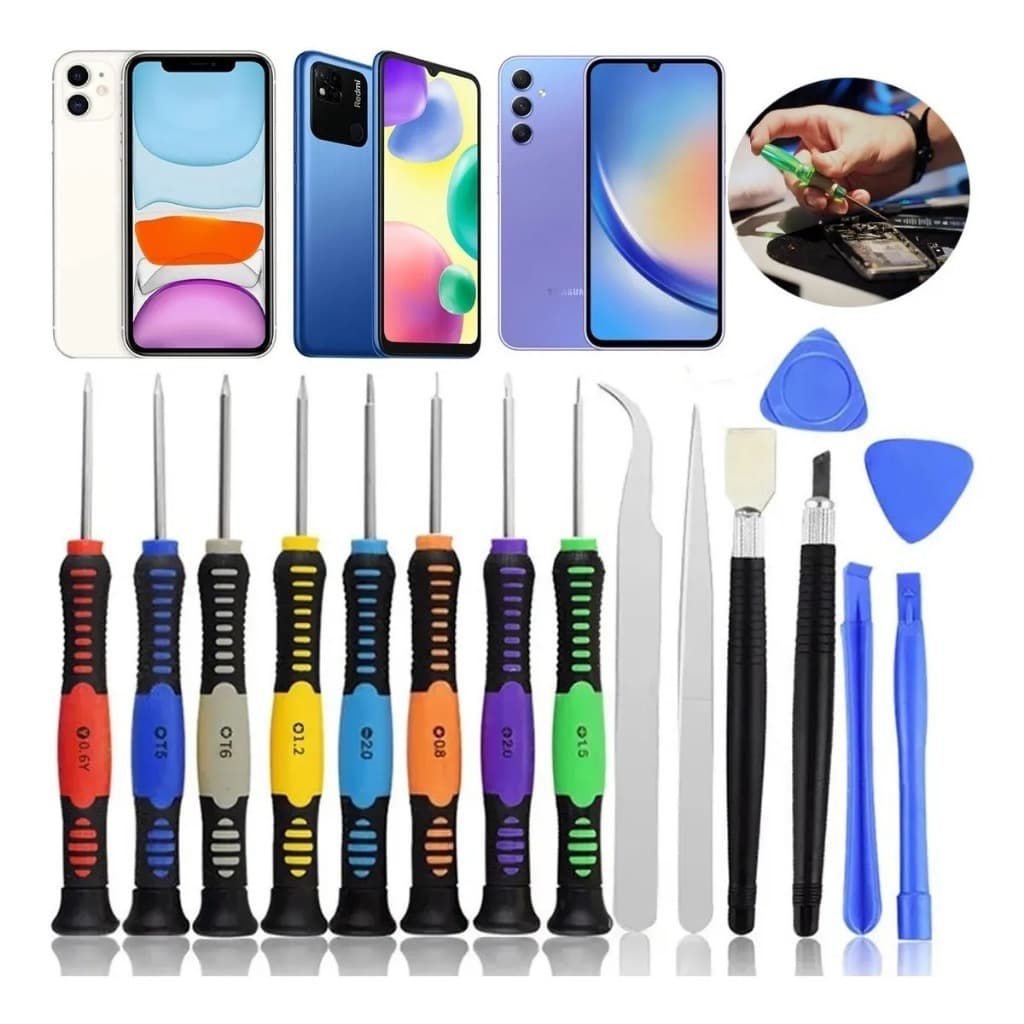 Kit 16 Chaves Precisão + Ferramentas Celular Iphone Info Pc Notbook macbook