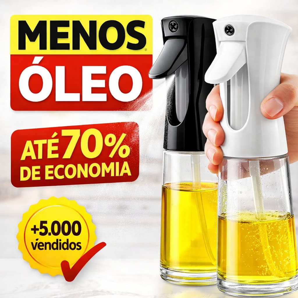 Galheteiro Borrifador de Azeite 180ml Spray Cozinha Sem Desperdício | Óleo, Air Fryer, Salada, Dieta