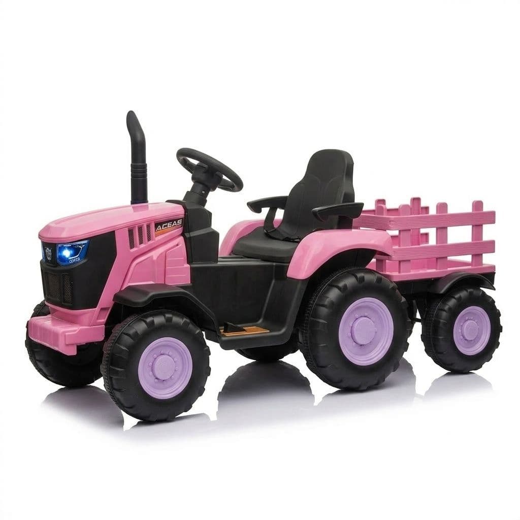 Trator Elétrico 12v Carretinha Quadriciclo Infantil com Controle Remoto e Pedal Acelerador Zippy