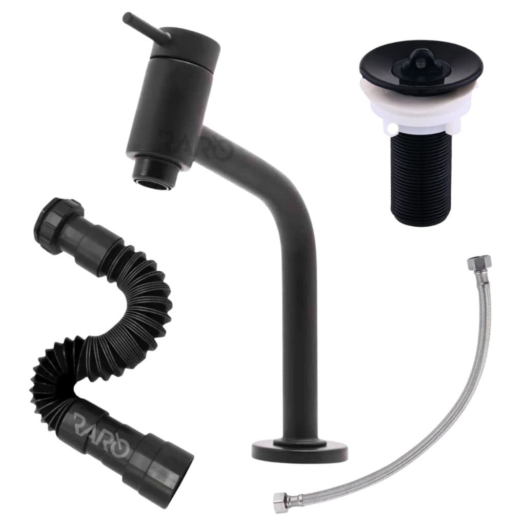 Kit Completo Black Premium Torneira Metal Link + Sifão + Valvula Pia + Engate inox Preço Promocional
