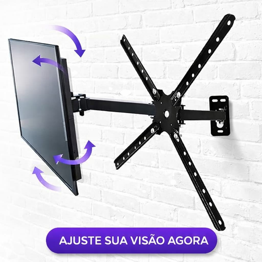 Suporte TV Articulado Braço Longo 10 a 60 Polegadas Biarticulado 30kg VESA Universal