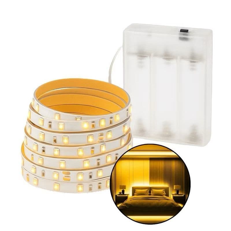 Fita Led 2 Metros Branco Quente RGB Auto Adesiva Quarto Sala 120 Leds