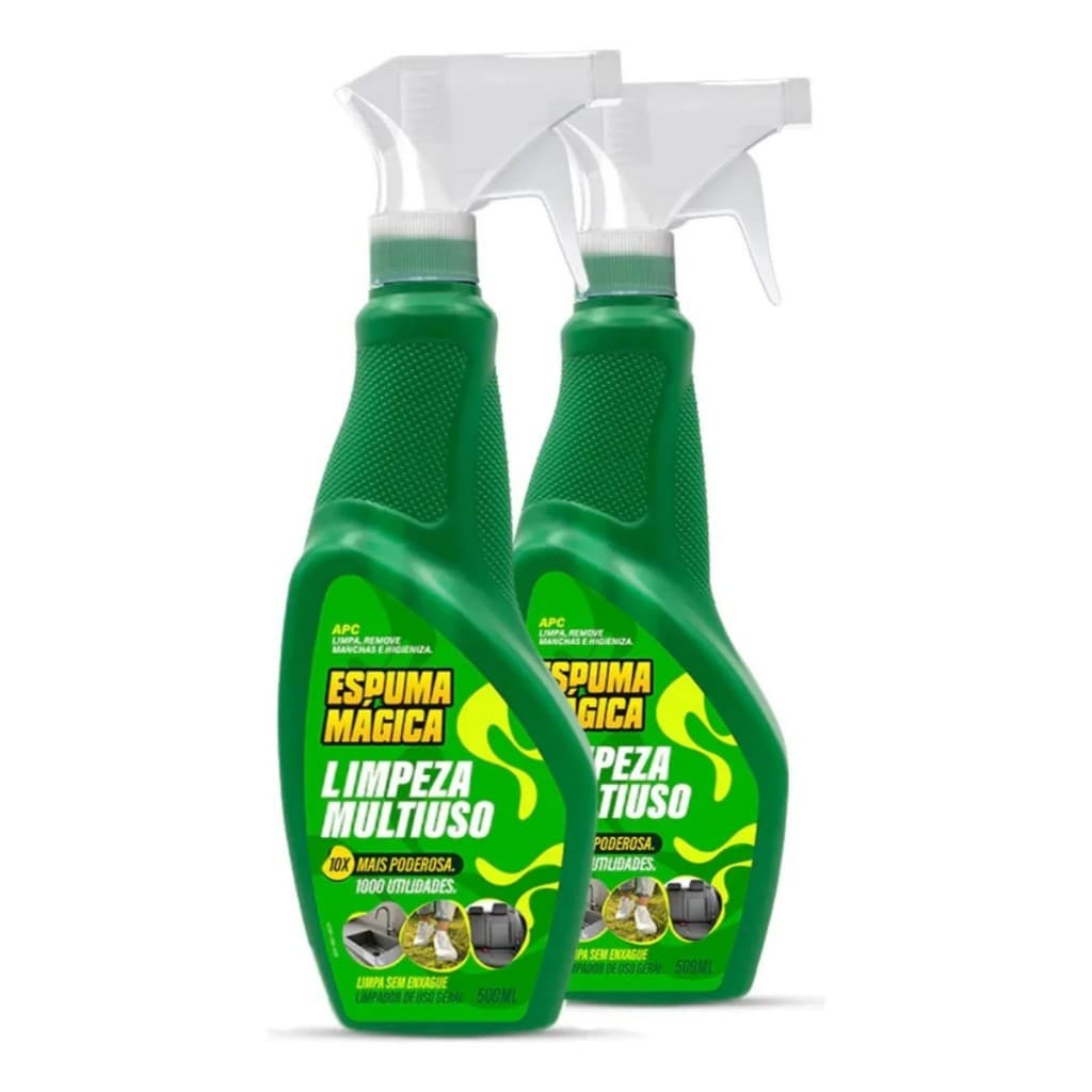 KIT COM  2 ESPUMA MAGICA LIMPEZA PODEROSA 500ML SPRAY  - PROAUTO